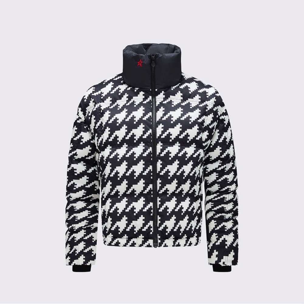 Perfect Moment Houndstooth Nevada Down Ski Jacket size XS black and white